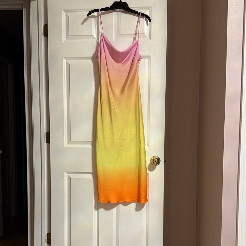 Express Pink and Orange Gradient Dress